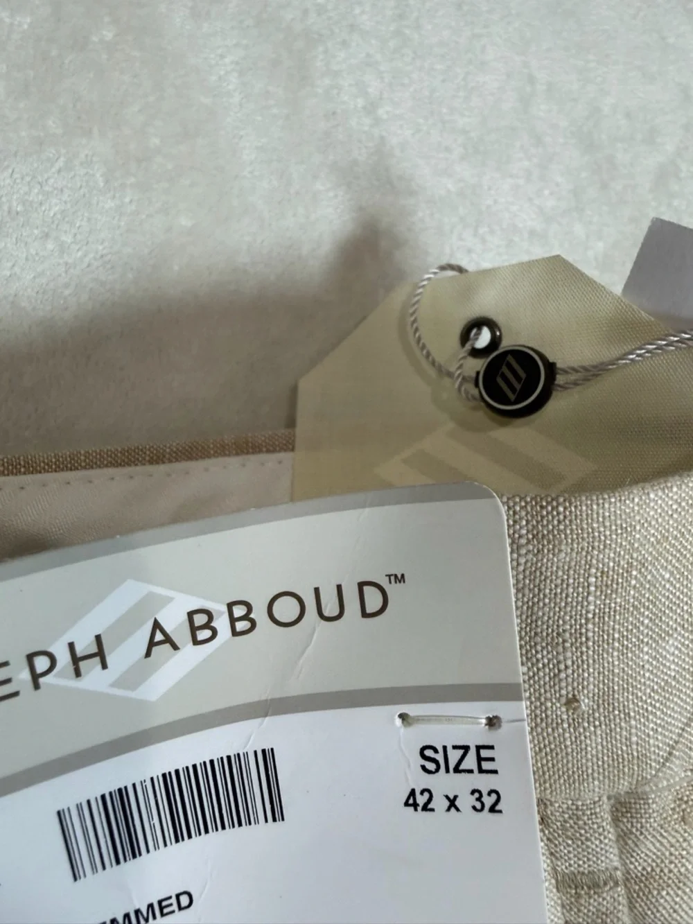Brand New NWT Joseph Abboud 100% Linen 42W 32L Men's Beige Linen-Blend Chinos
